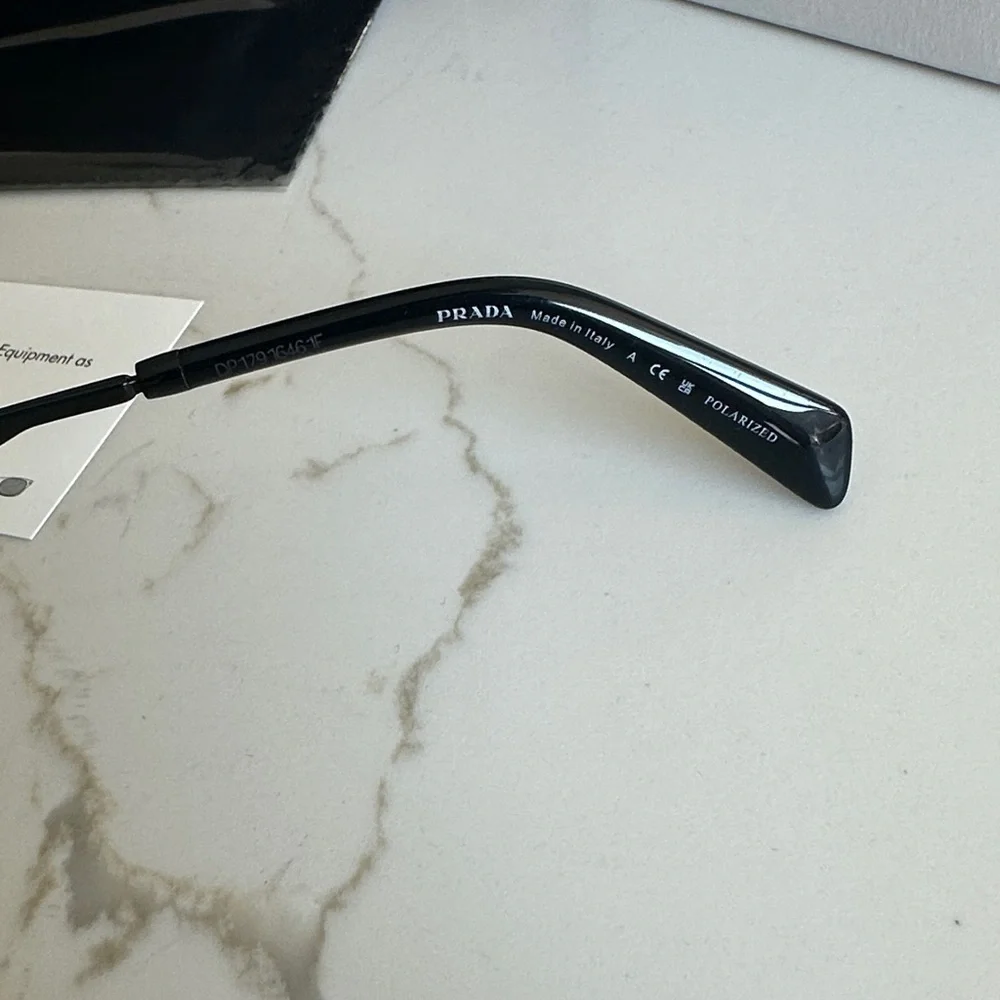 Prada Black Rectangular Sunglasses - Picture 4 of 12